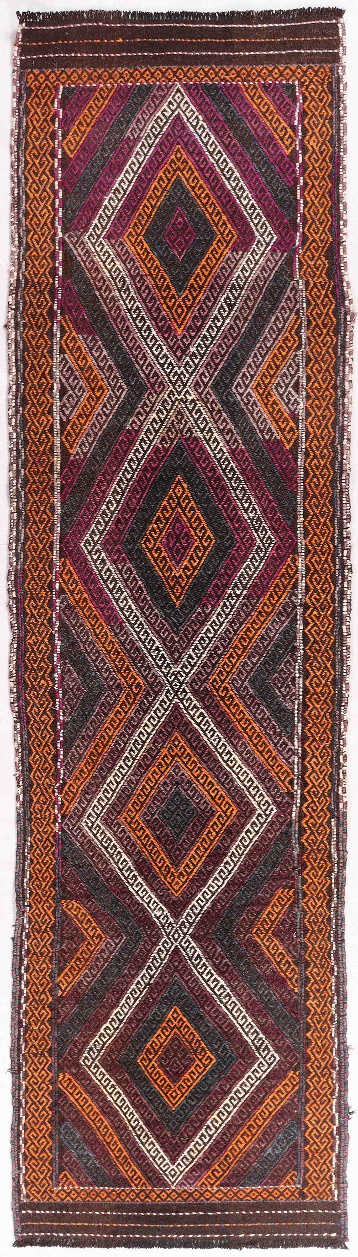2' 6" X 9'  Multy Handmade Suzani Kilim Rug Runner