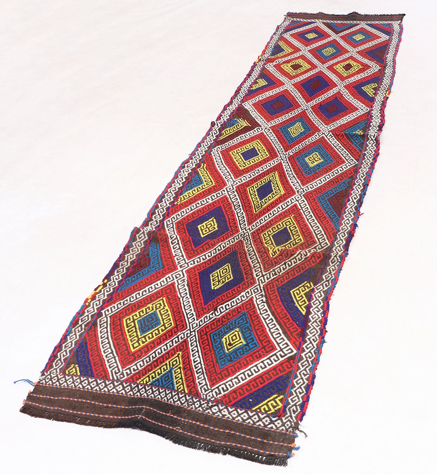2' 6" x 10'  Multy Handmade Suzani Kilim Rug Runner