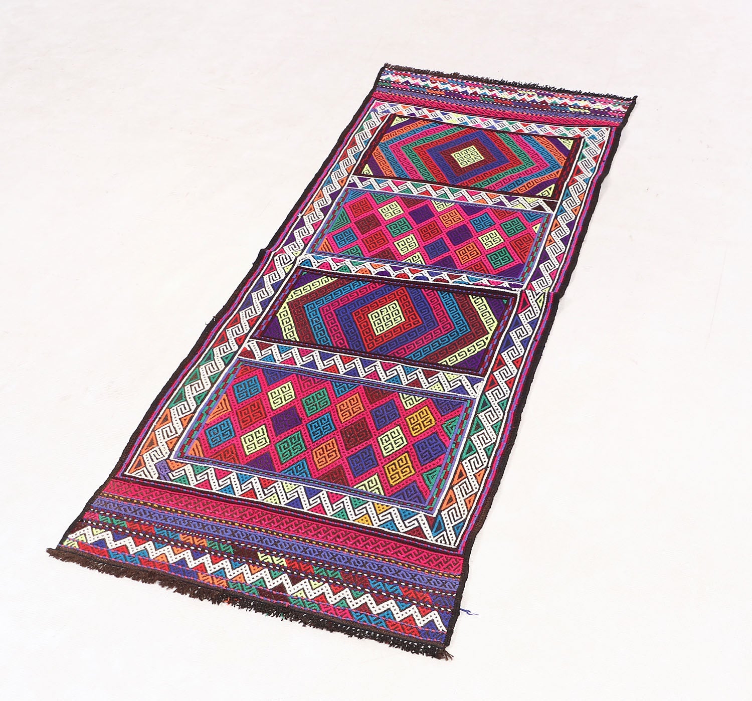 2' X 5'  Multy Handmade Suzani Kilim Rug Rectangular