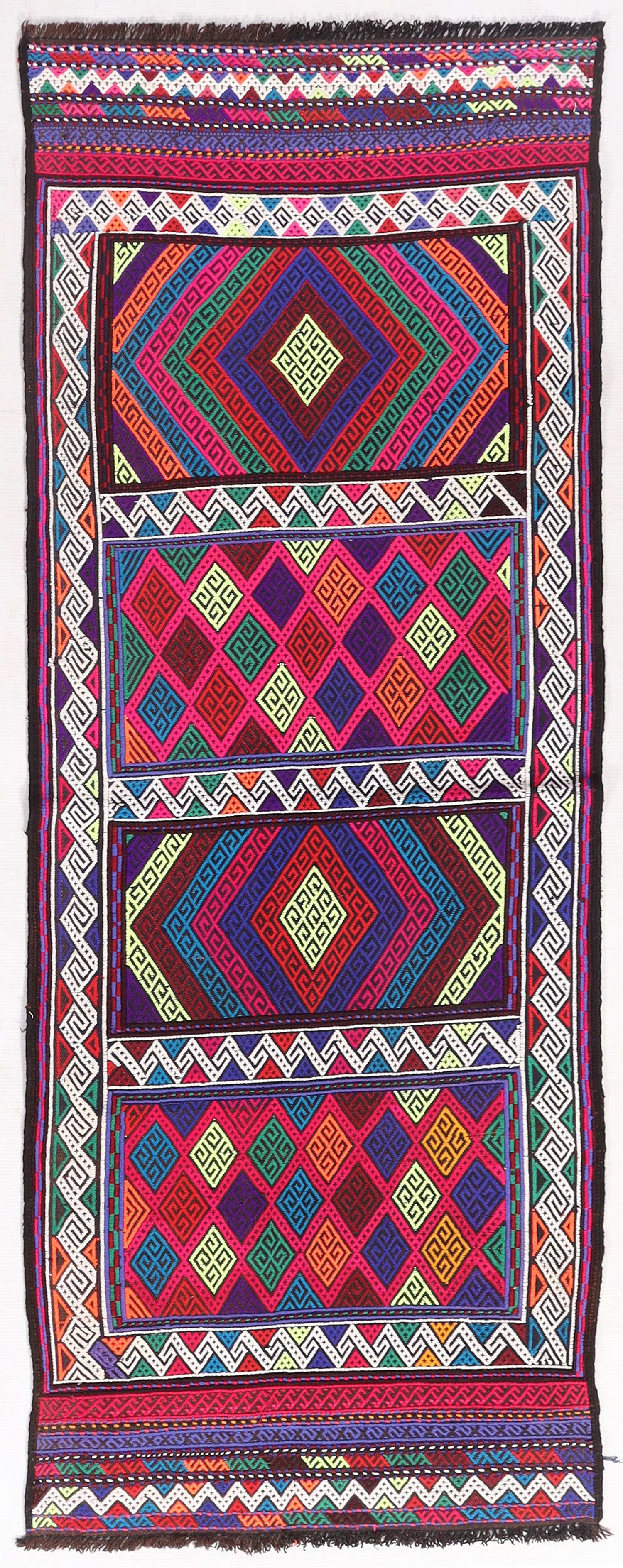 2' X 5'  Multy Handmade Suzani Kilim Rug Rectangular