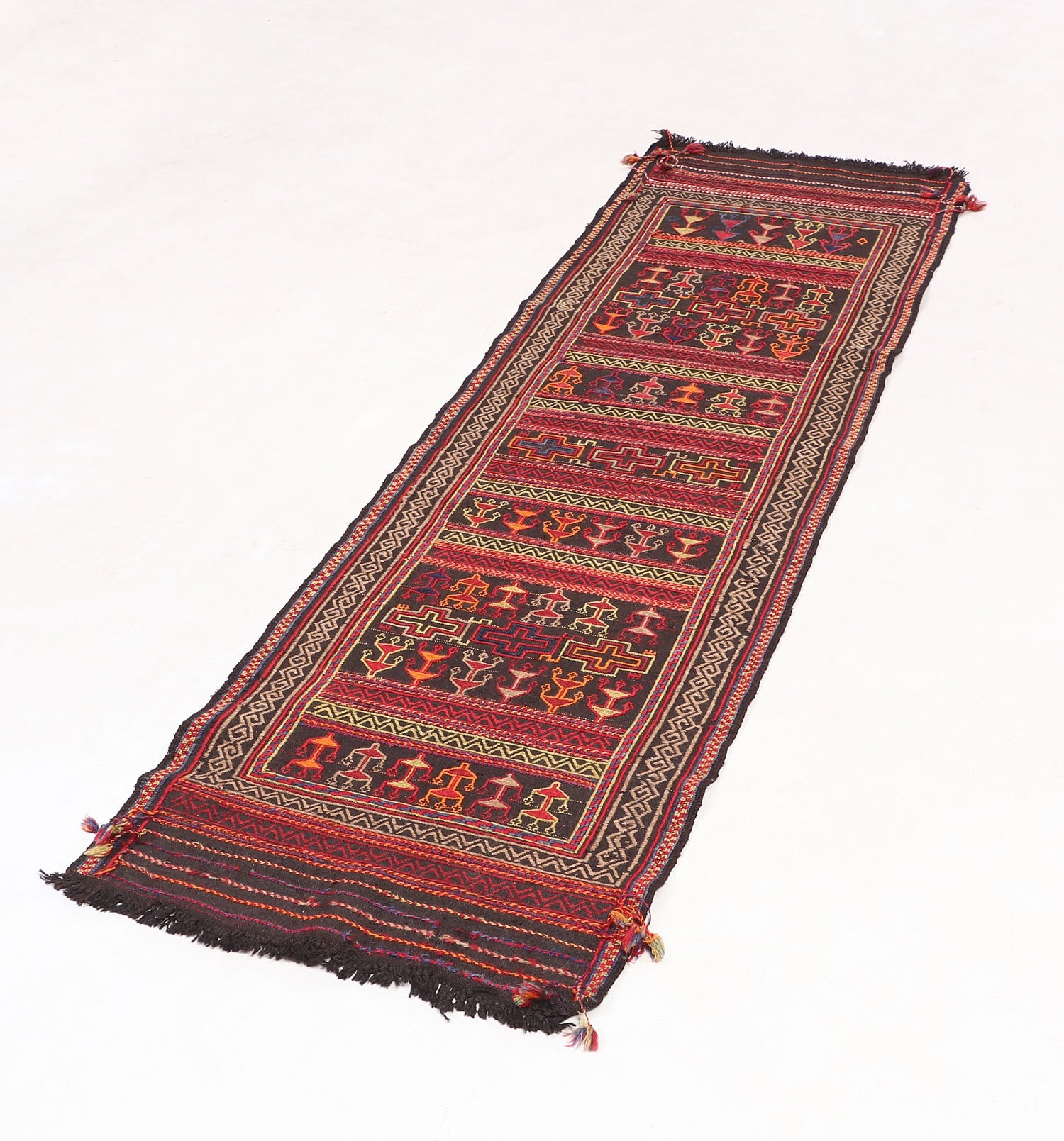 6' 6" X 3'  Multy Handmade Suzani Kilim Rug Runner