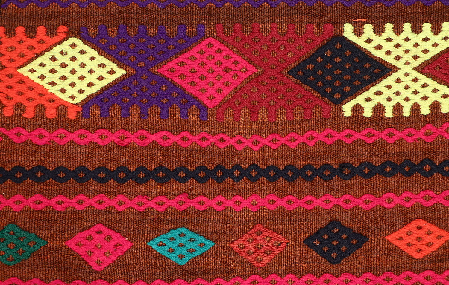 2' 6" X 9'  Multy Handmade Suzani Kilim Rug Runner