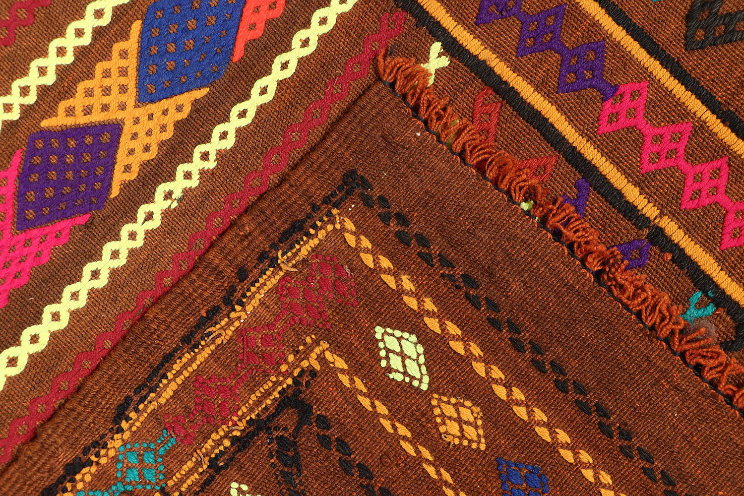 2' 6" X 9'  Multy Handmade Suzani Kilim Rug Runner