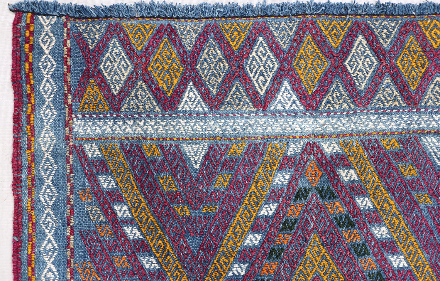 2' 6" X 9'  Multy Handmade Suzani Kilim Rug Runner