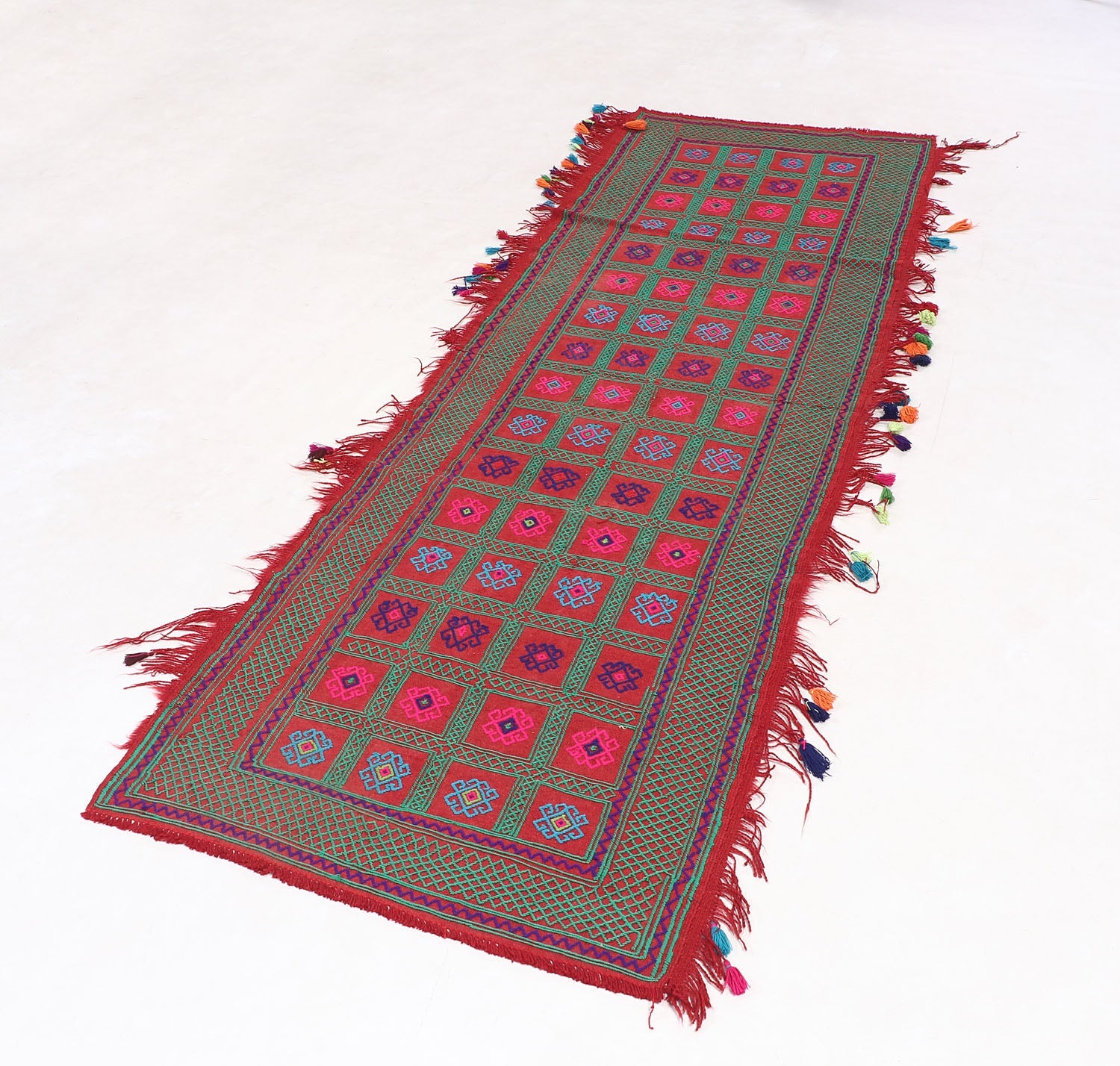 2' 6" x 8'  Multy Handmade Suzani Kilim Rug Runner