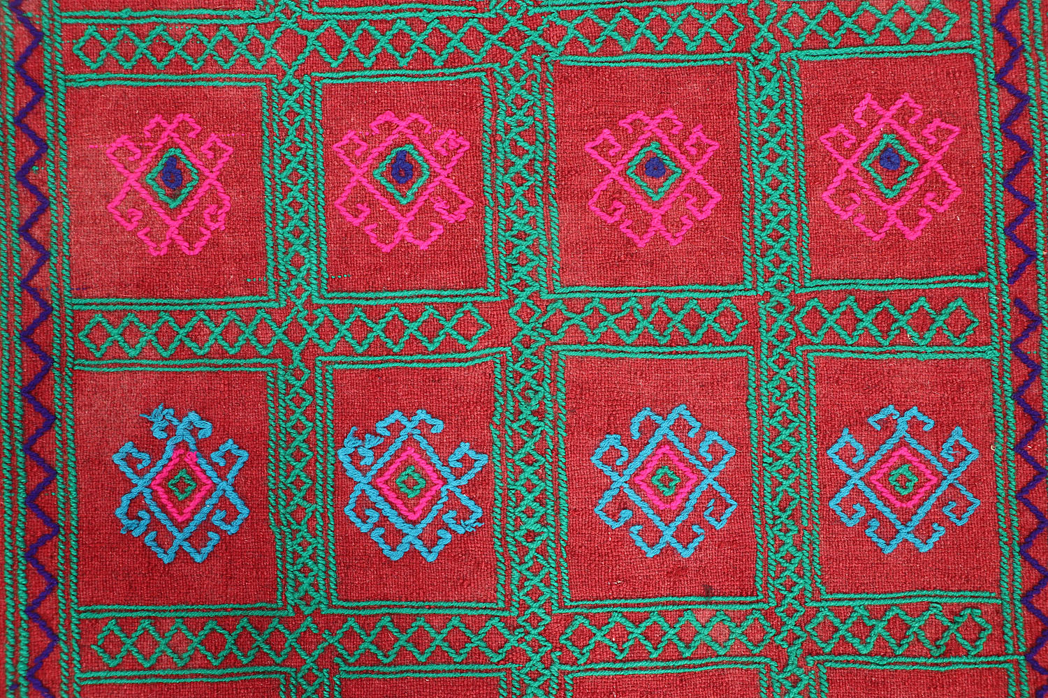 2' 6" x 8'  Multy Handmade Suzani Kilim Rug Runner