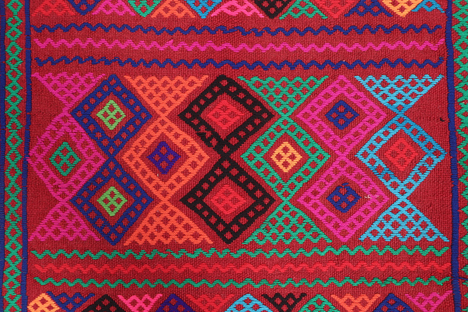2' 6" X 9'  Multy Handmade Suzani Kilim Rug Runner