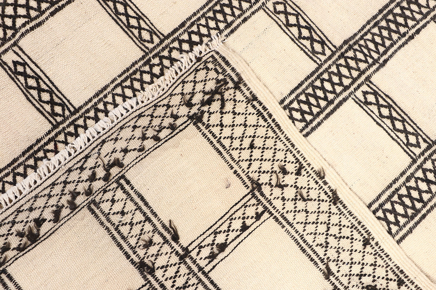 3' X 10'  Ivory Handmade Suzani Kilim Rug Runner