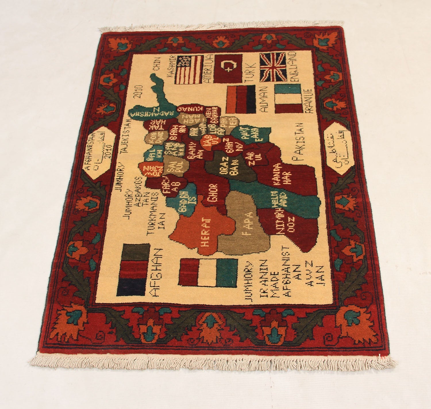 Ivory Hand Knotted Wool War Rug