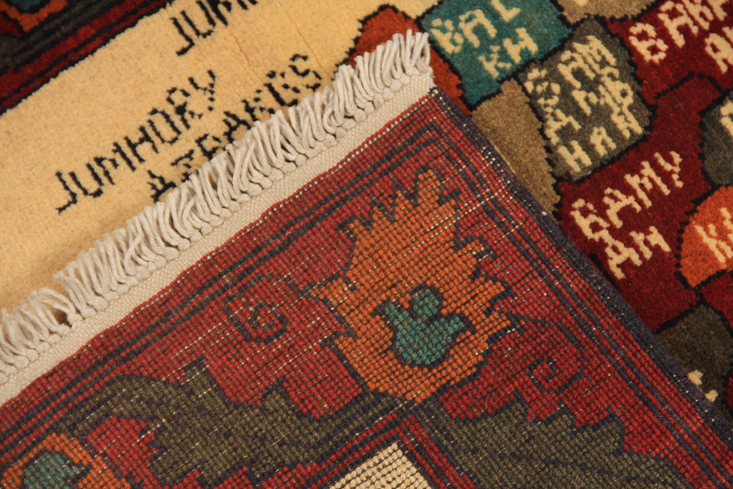 Ivory Hand Knotted Wool War Rug