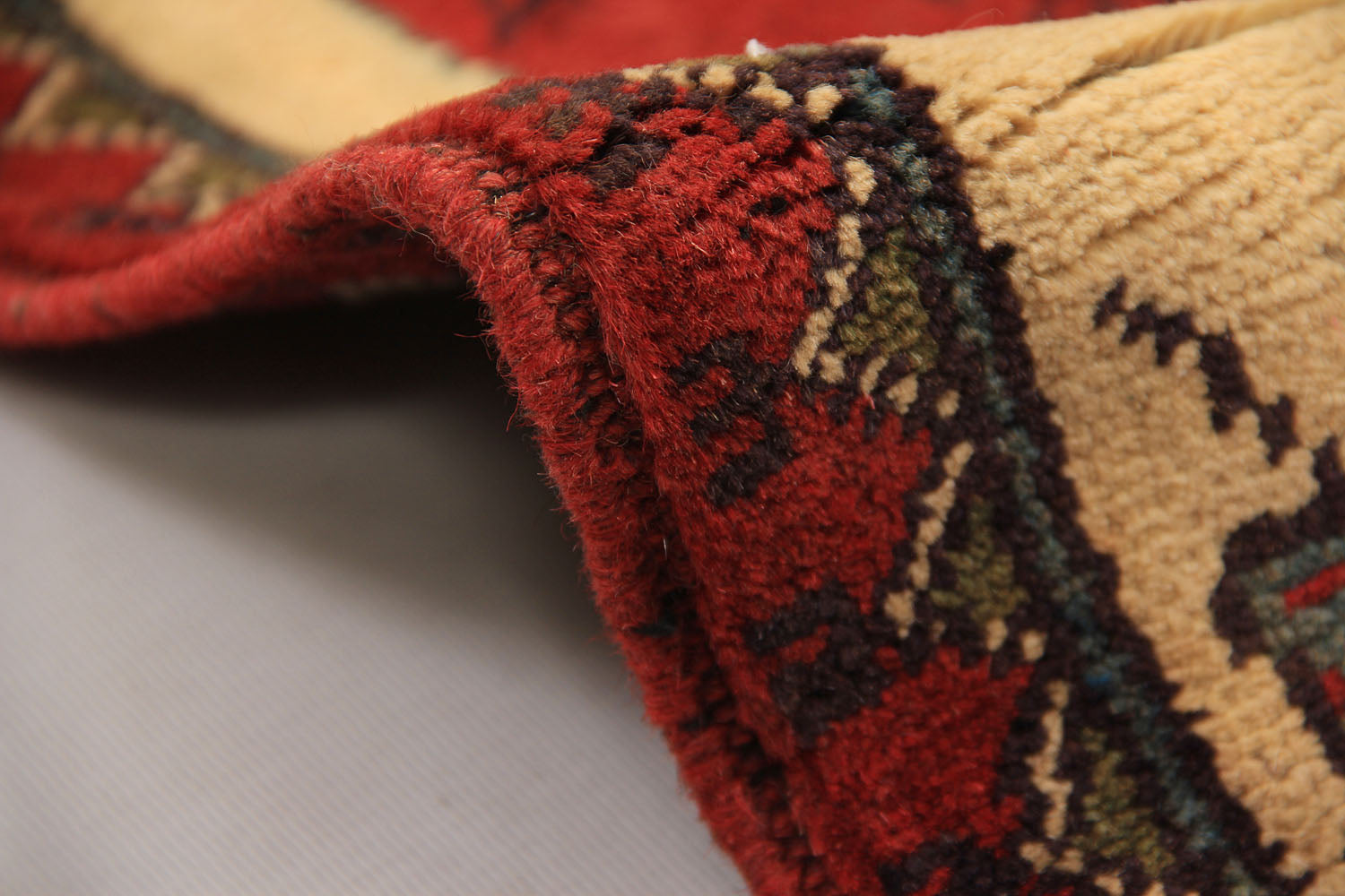 2' x 3'  Ivory Handmade War Rug Rectangular