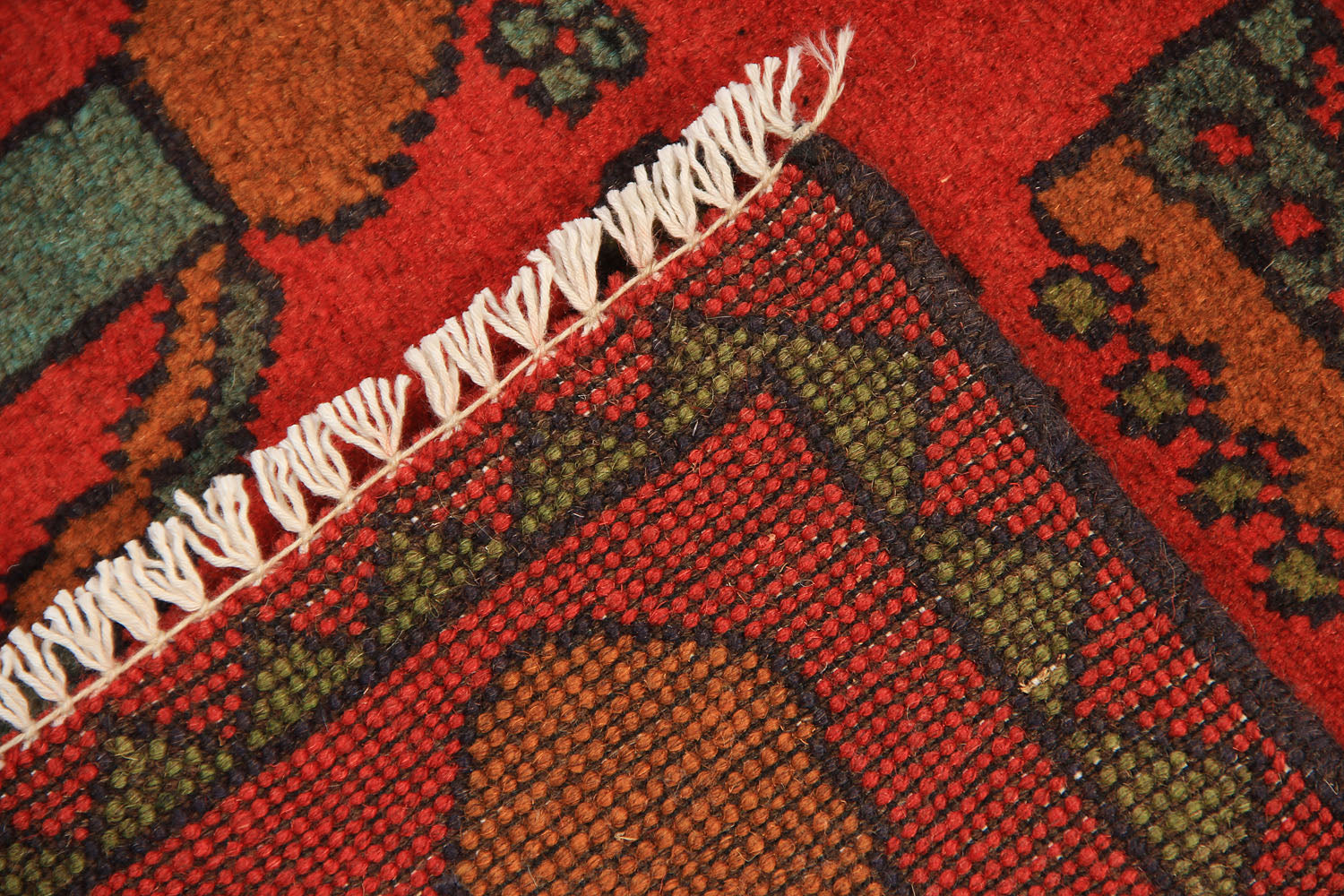 Red Hand Knotted Wool War Rug 2' x 3'