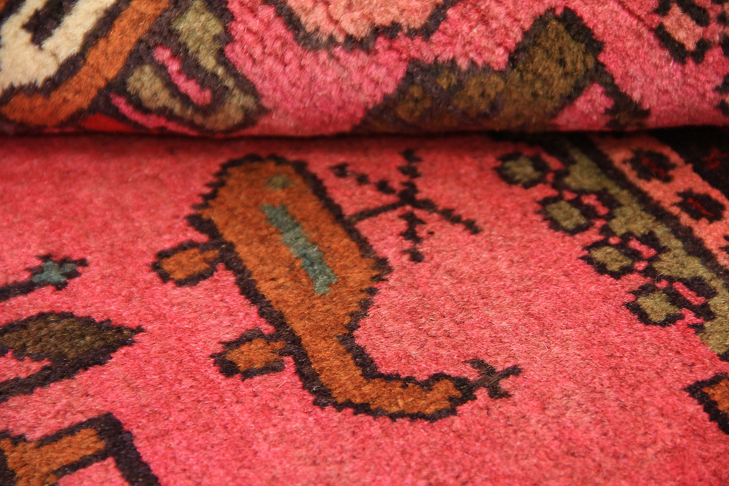 Pink Hand Knotted Wool War Rug 2' x 3'