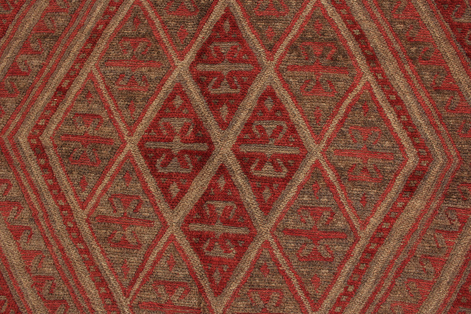 Red Handmade Mashwani Afghan Rug Rectangular