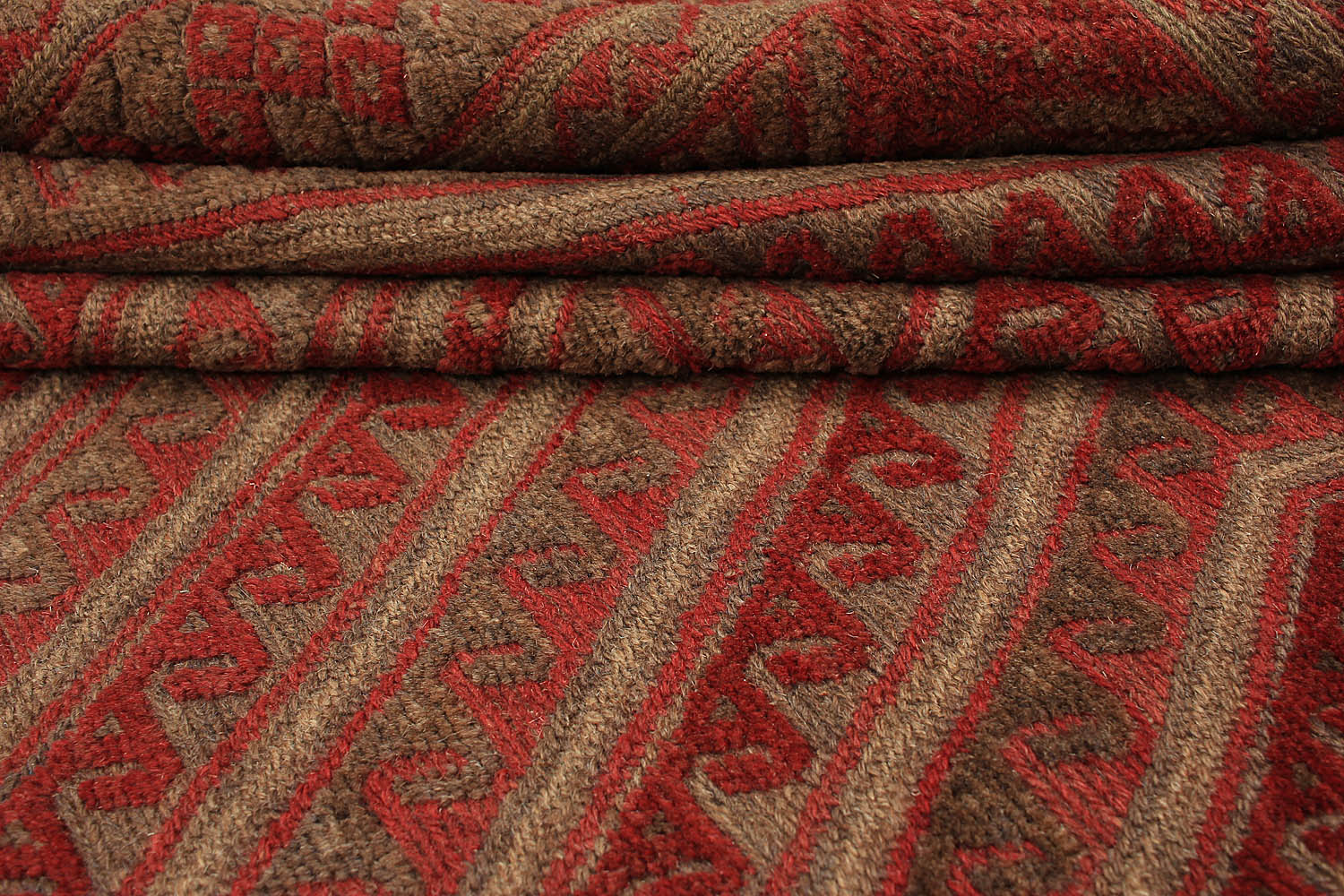 Red Handmade Mashwani Afghan Rug Rectangular