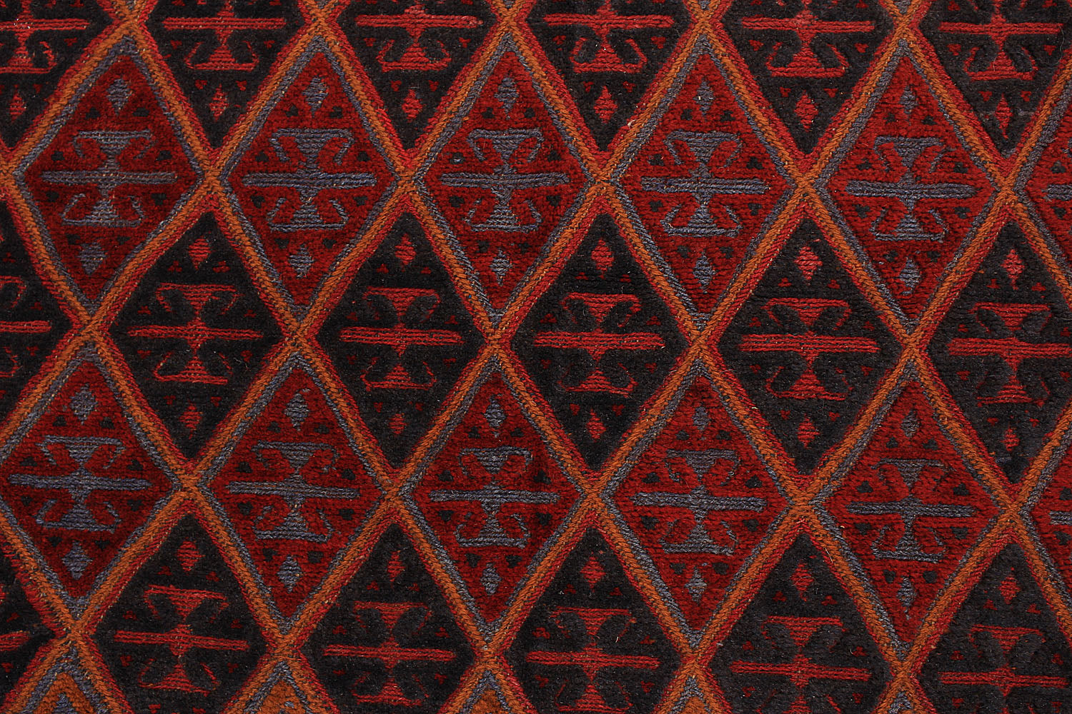 Red Handmade Mashwani Afghan Rug Rectangular