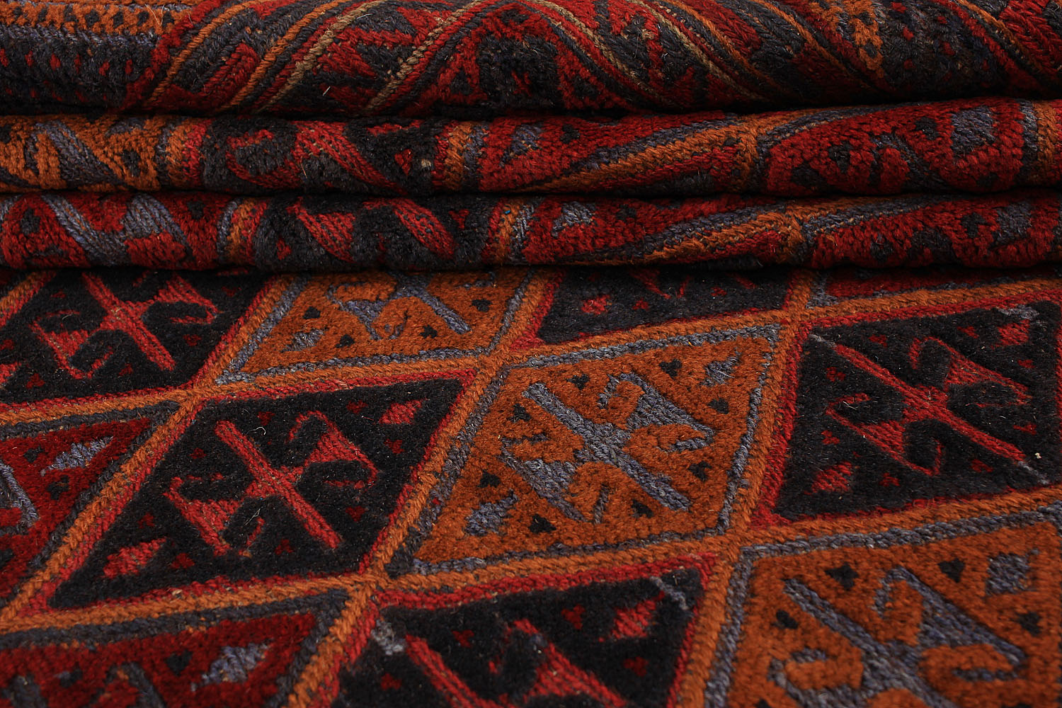 Red Handmade Mashwani Afghan Rug Rectangular