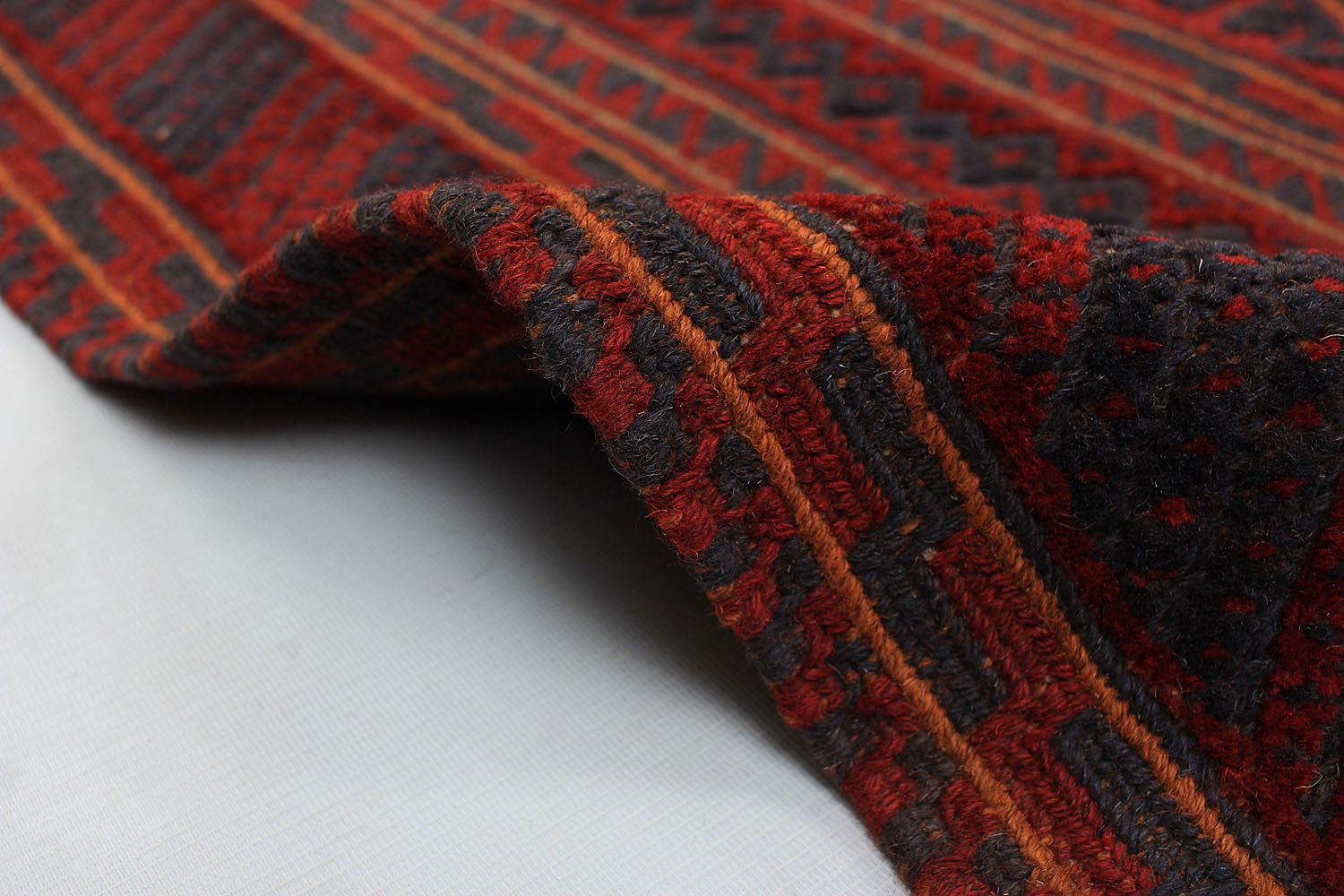 Red Handmade Mashwani Afghan Rug Rectangular