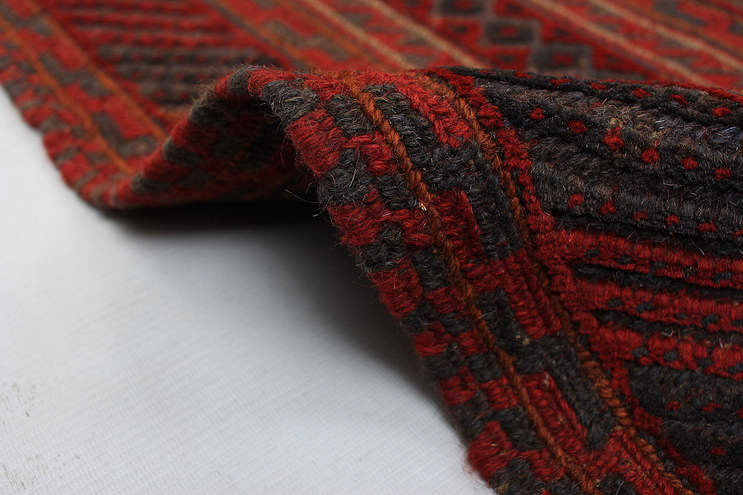 Red Handmade Mashwani Afghan Rug Rectangular