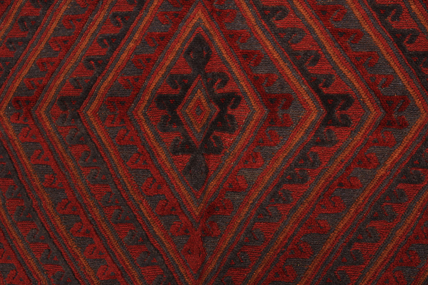 Red Handmade Mashwani Afghan Rug Rectangular