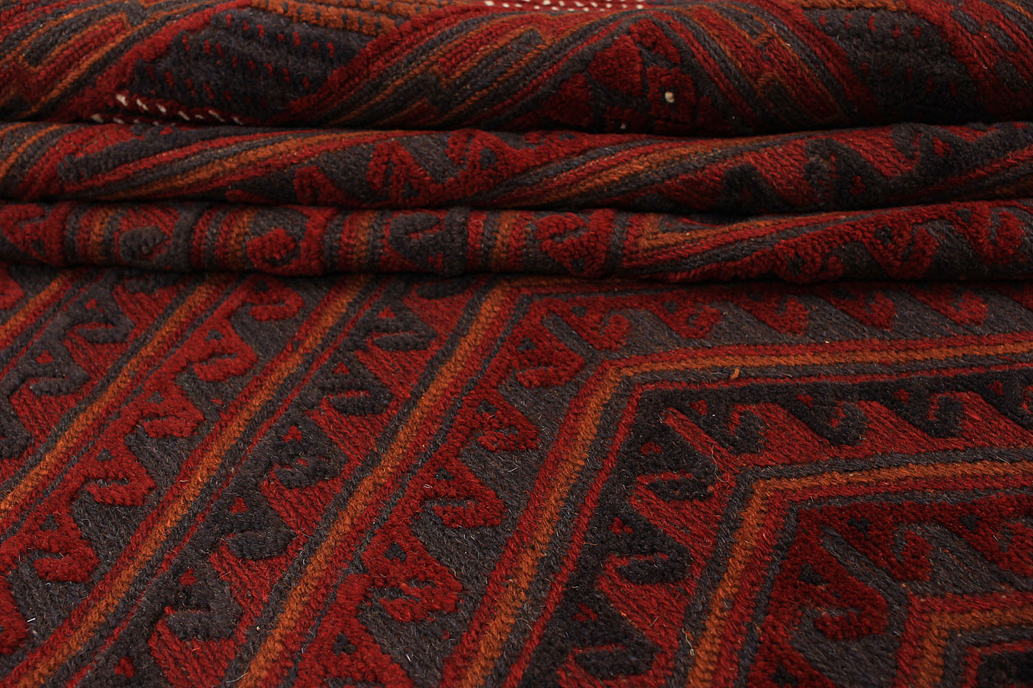 Red Handmade Mashwani Afghan Rug Rectangular