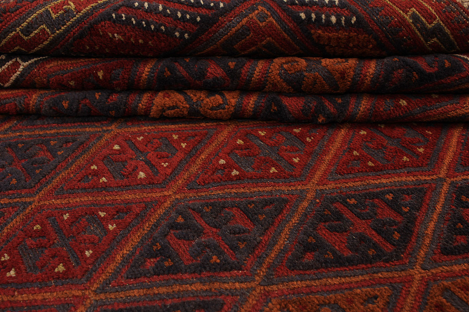 Red Handmade Mashwani Afghan Rug Rectangular