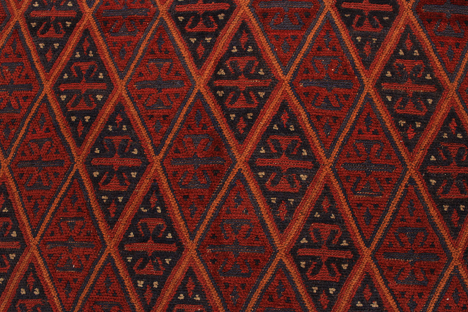 6' 6"X 10'  Red Handmade Mashwani Afghan Rug Rectangular