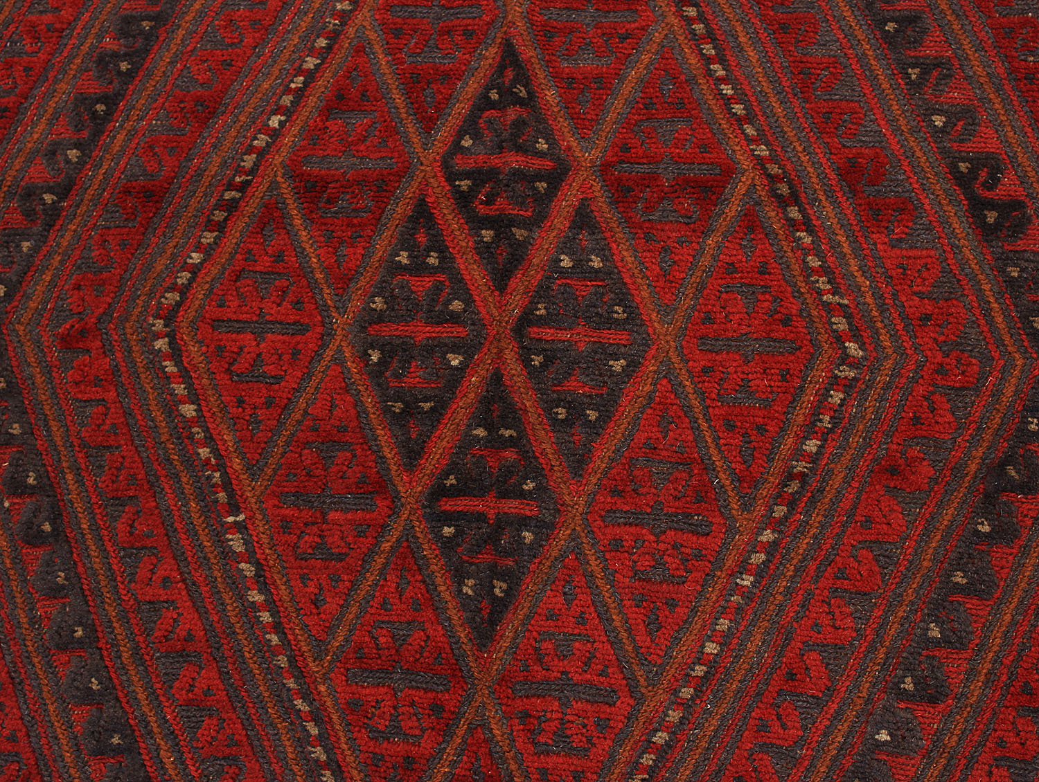 Red Handmade Mashwani Afghan Rug Rectangular
