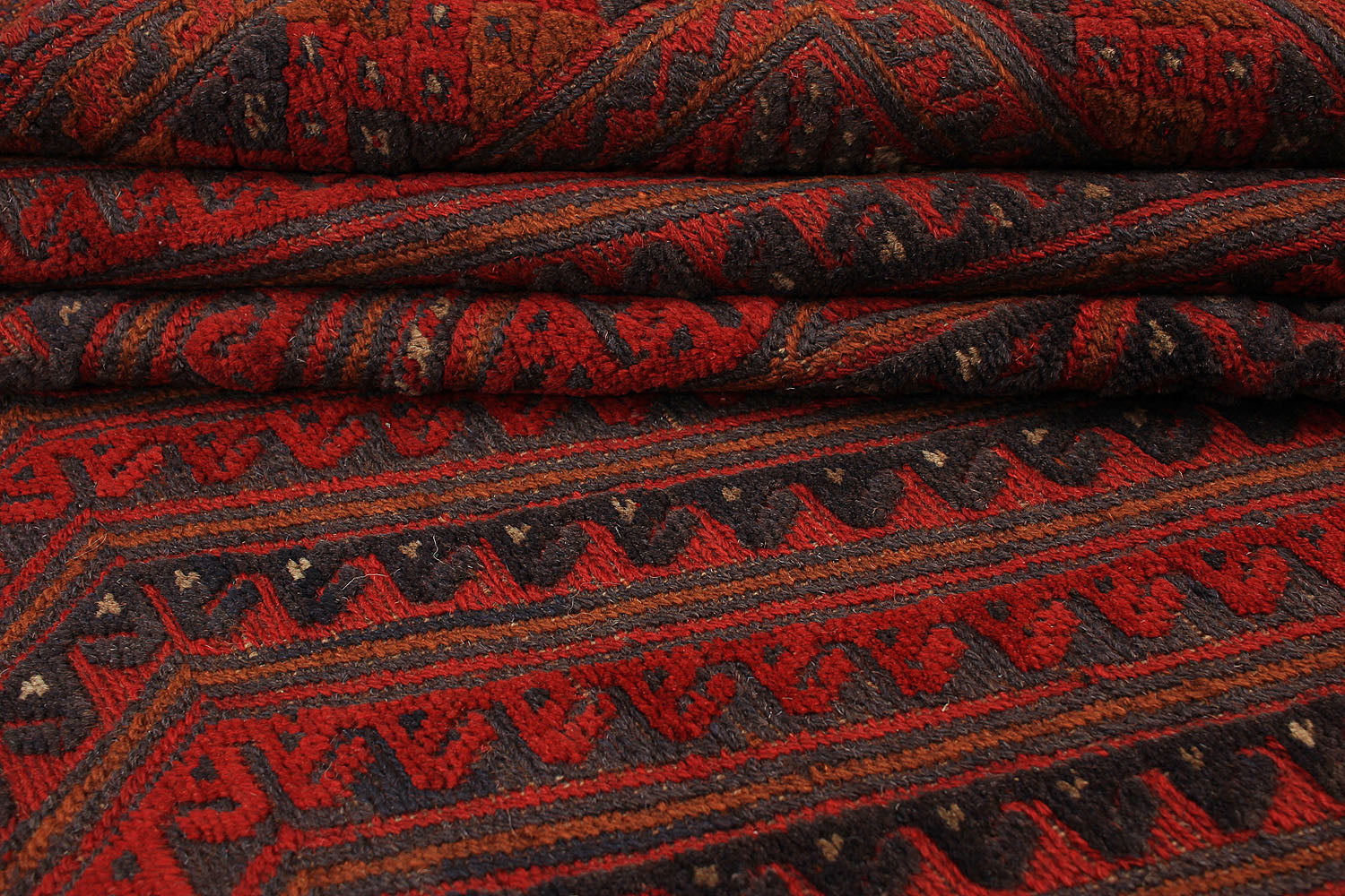Red Handmade Mashwani Afghan Rug Rectangular