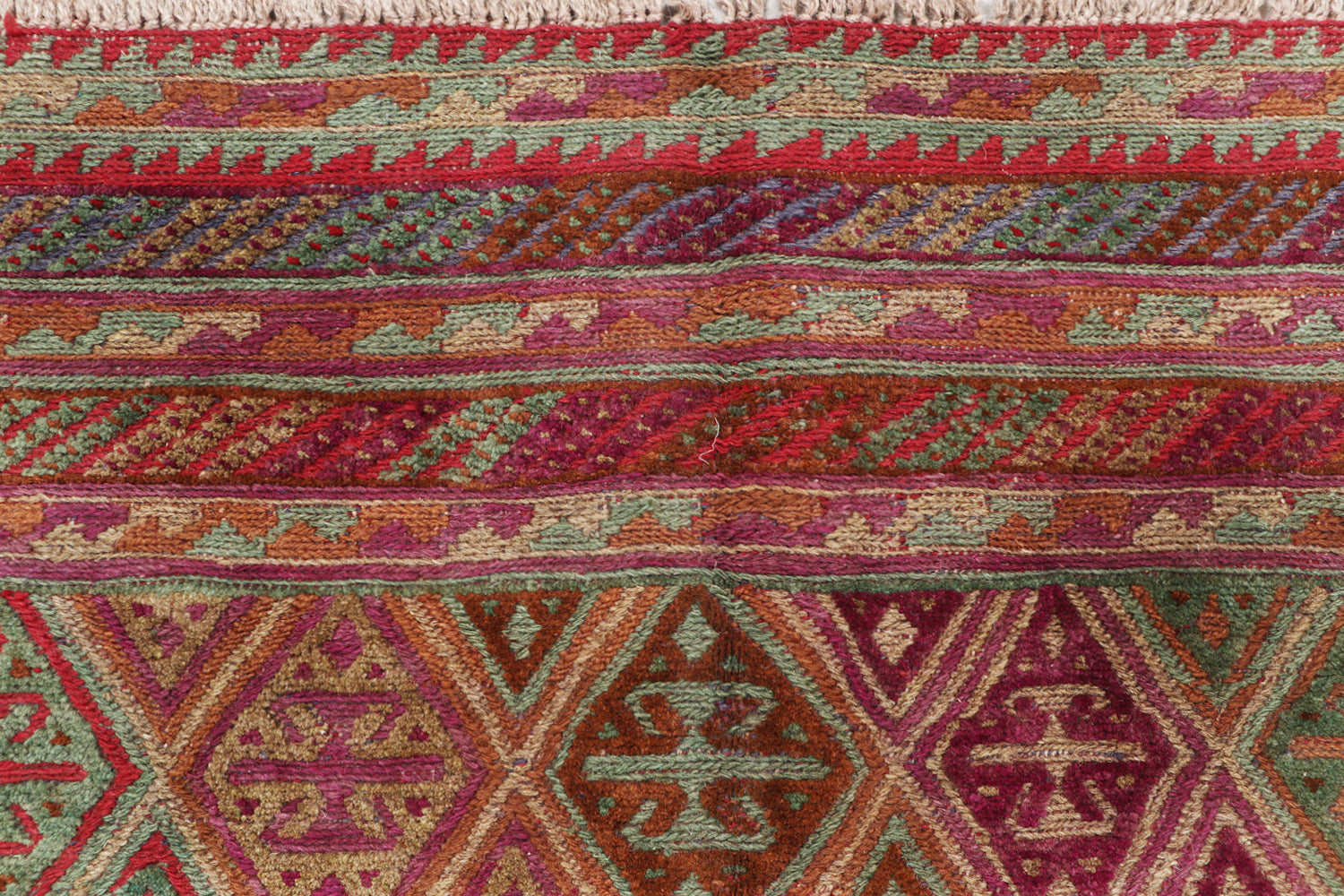 6' 6"X 10'  Multy Handmade Mashwani Afghan Rug Rectangular