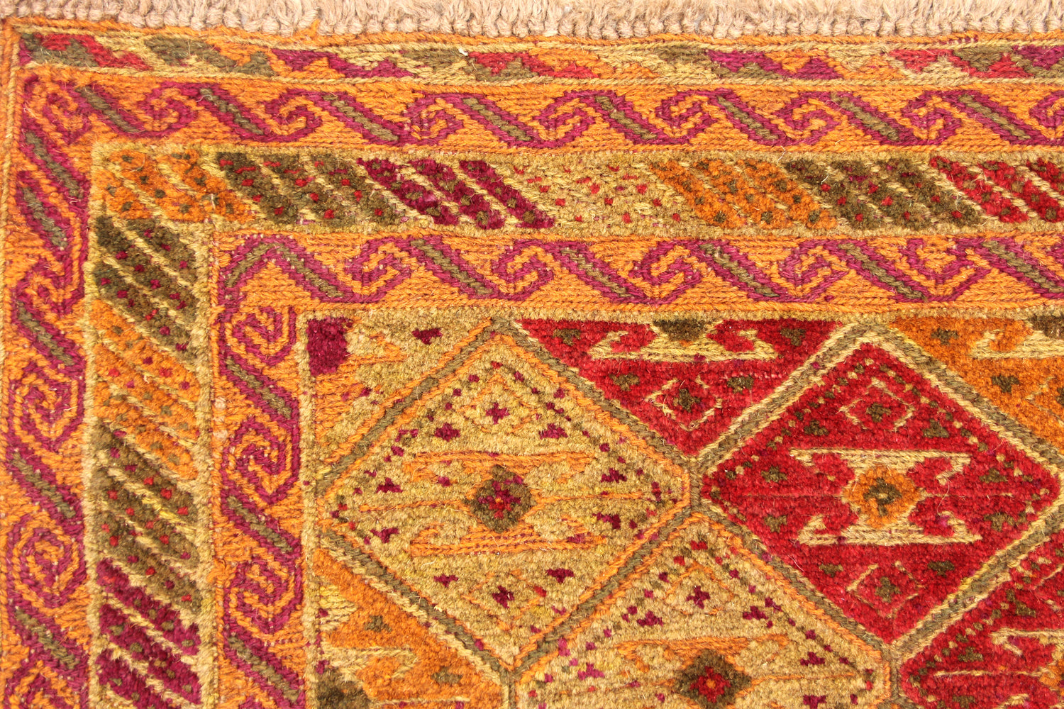 4' x 4'  Multy Handmade Mashwani Afghan Rug Square