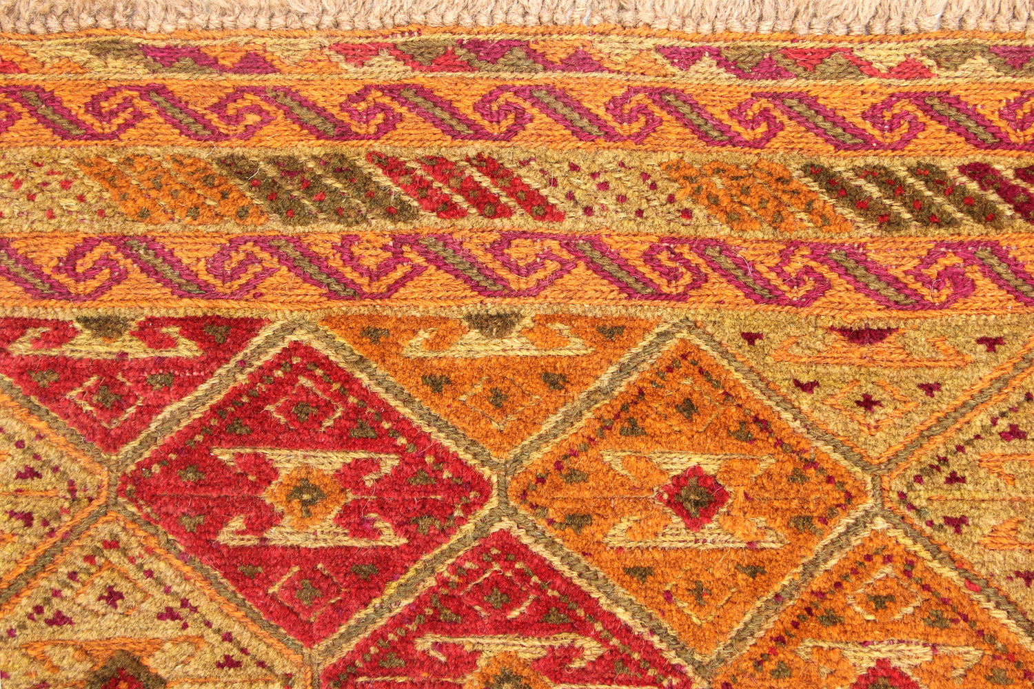 4' x 4'  Multy Handmade Mashwani Afghan Rug Square