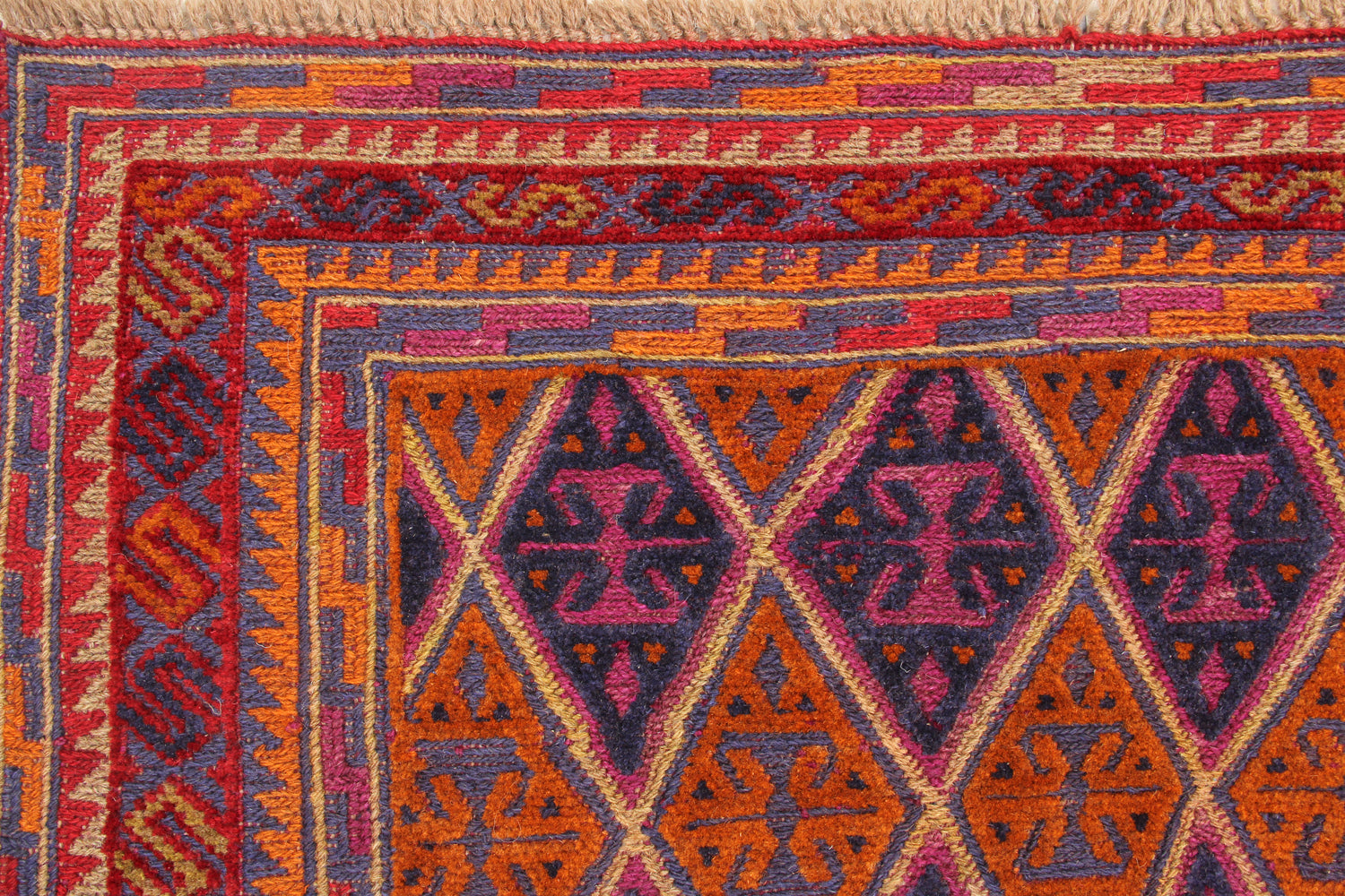 4' x 4'  Multy Handmade Mashwani Afghan Rug Square