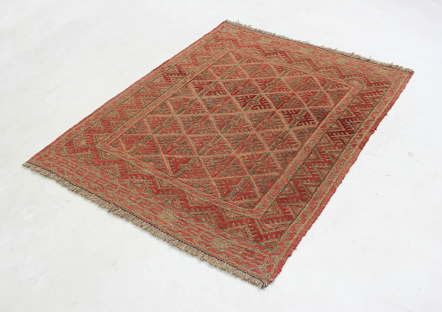 4' x 4'  Multy Handmade Mashwani Afghan Rug Square