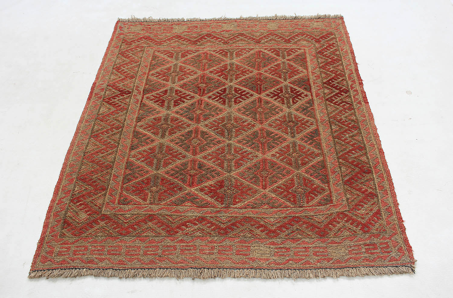 4' x 4'  Multy Handmade Mashwani Afghan Rug Square