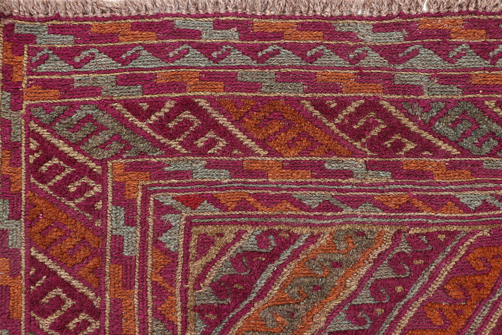 4' x 4'  Multy Handmade Mashwani Afghan Rug Square
