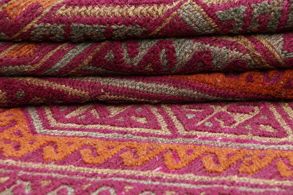 4' x 4'  Multy Handmade Mashwani Afghan Rug Square