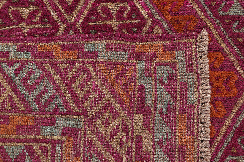 4' x 4'  Multy Handmade Mashwani Afghan Rug Square