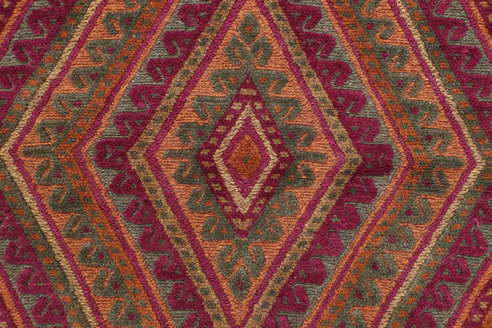 4' x 4'  Multy Handmade Mashwani Afghan Rug Square