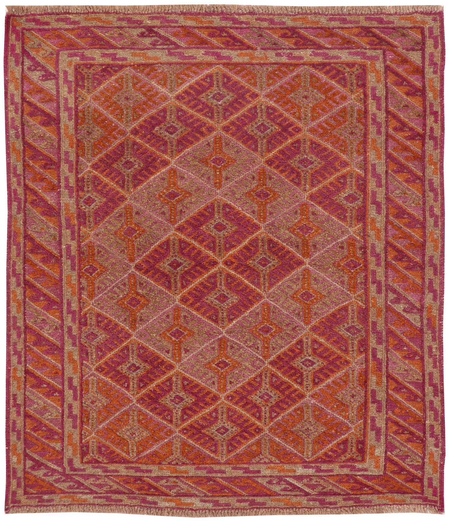 4' x 4'  Multy Handmade Mashwani Afghan Rug Square