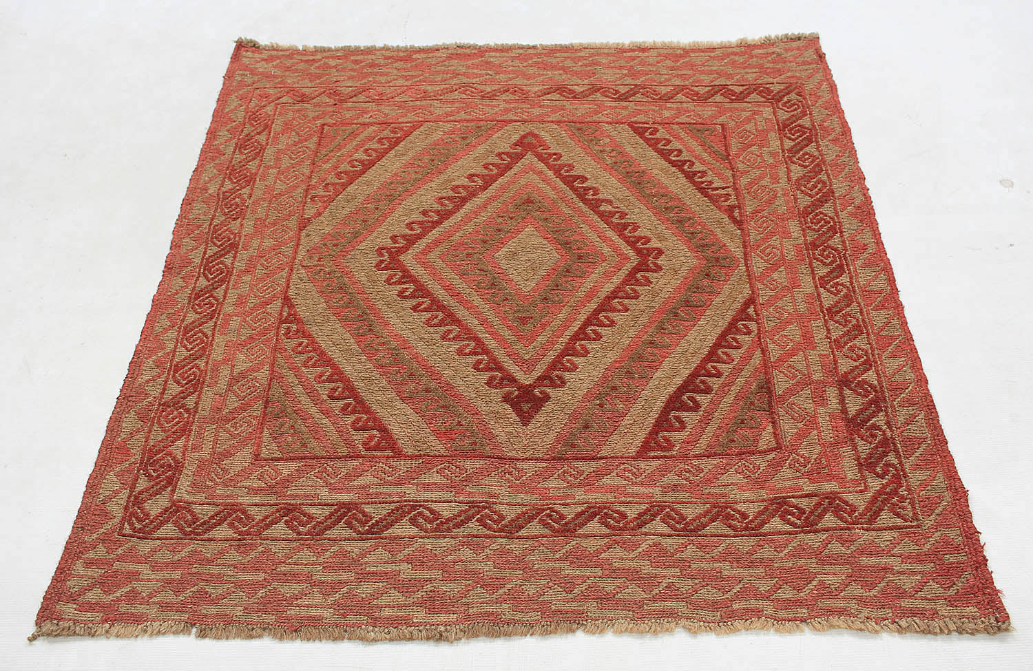 4' x 4'  Multy Handmade Mashwani Afghan Rug Square