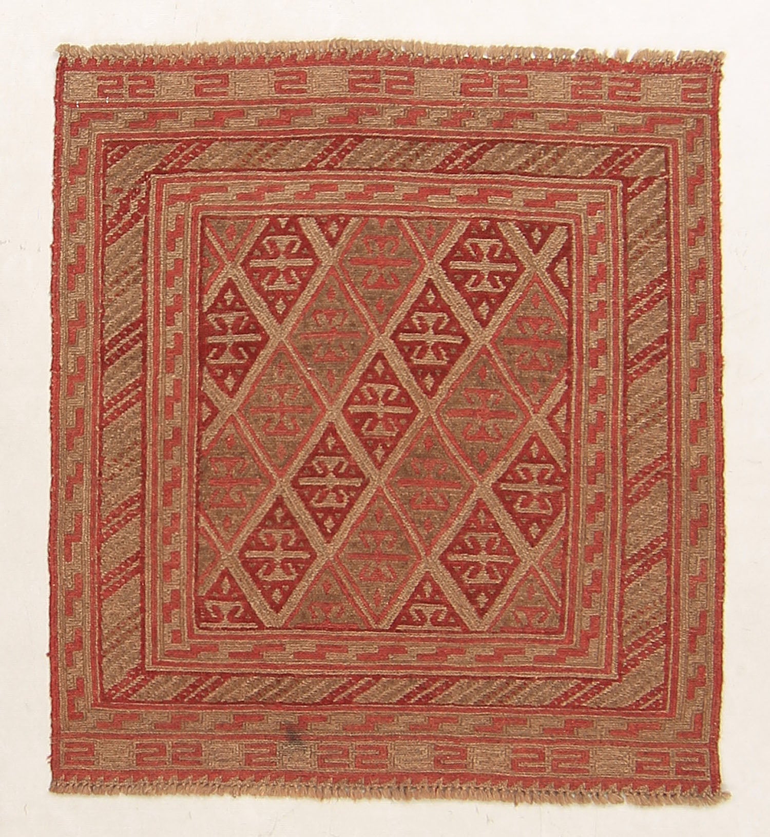 4' x 4'  Multy Handmade Mashwani Afghan Rug Square