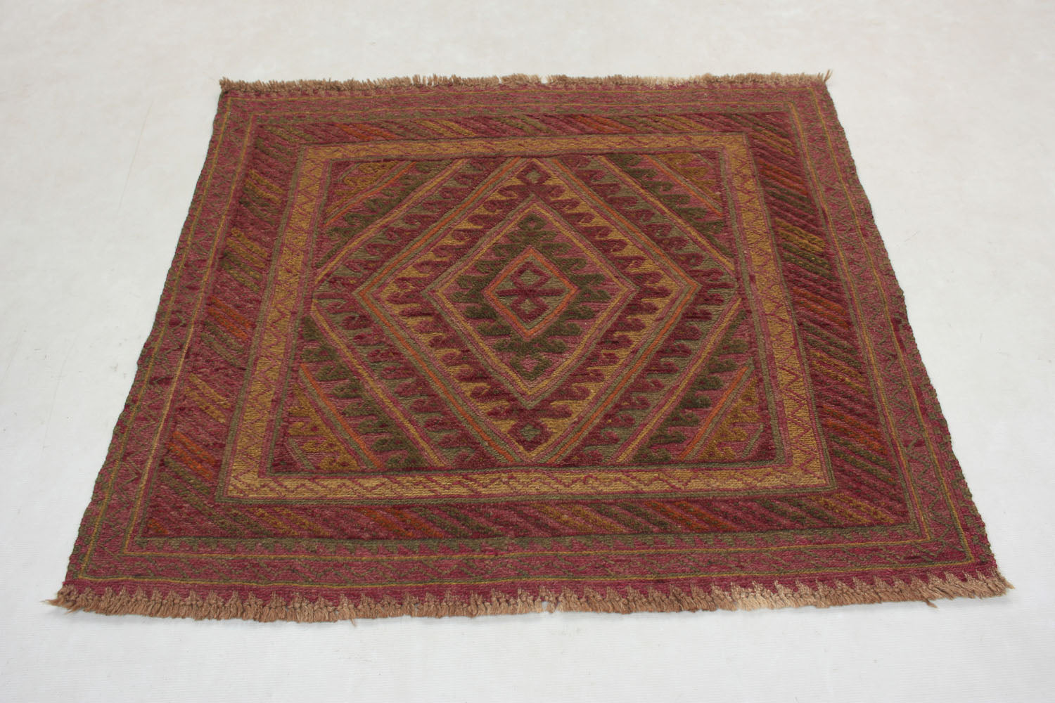 4' x 4'  Multy Handmade Mashwani Afghan Rug Square