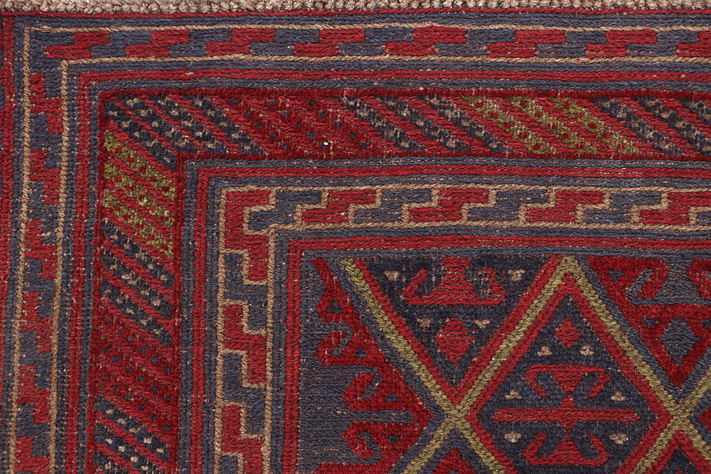 4' x 4'  Multy Handmade Mashwani Afghan Rug Square
