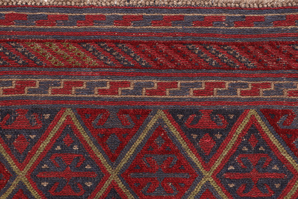 4' x 4'  Multy Handmade Mashwani Afghan Rug Square