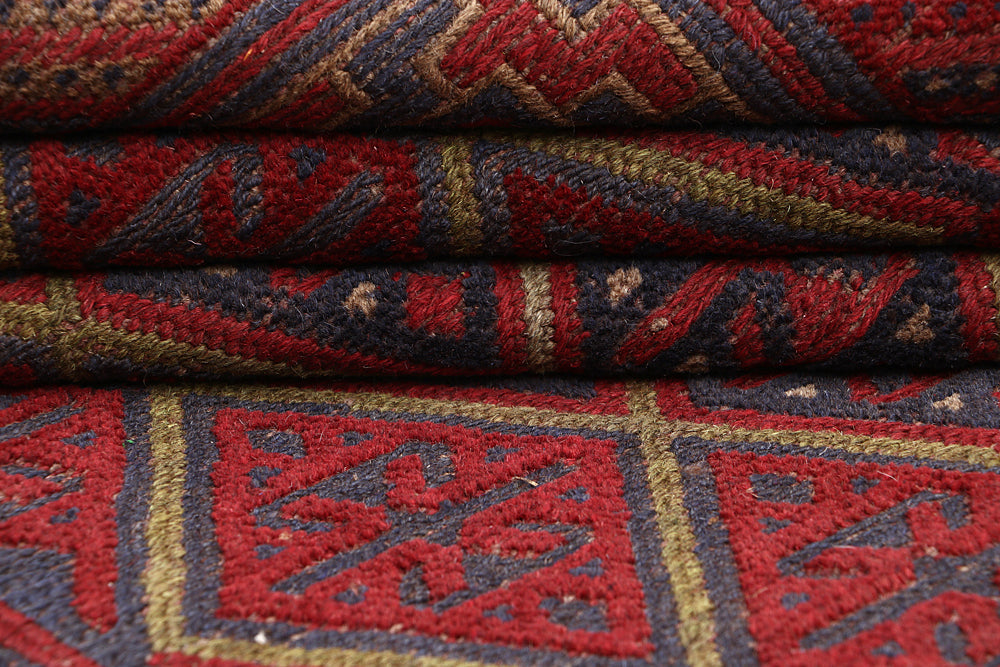 4' x 4'  Multy Handmade Mashwani Afghan Rug Square