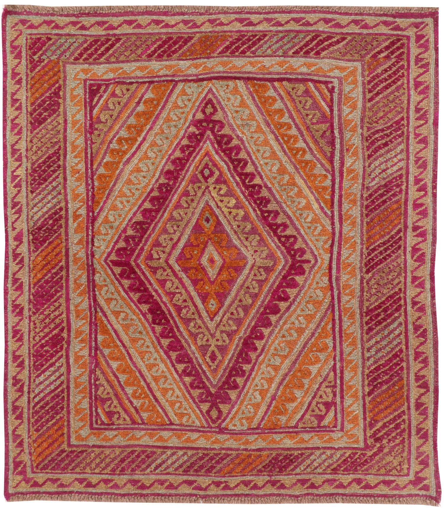 4' x 4'  Multy Handmade Mashwani Afghan Rug Square