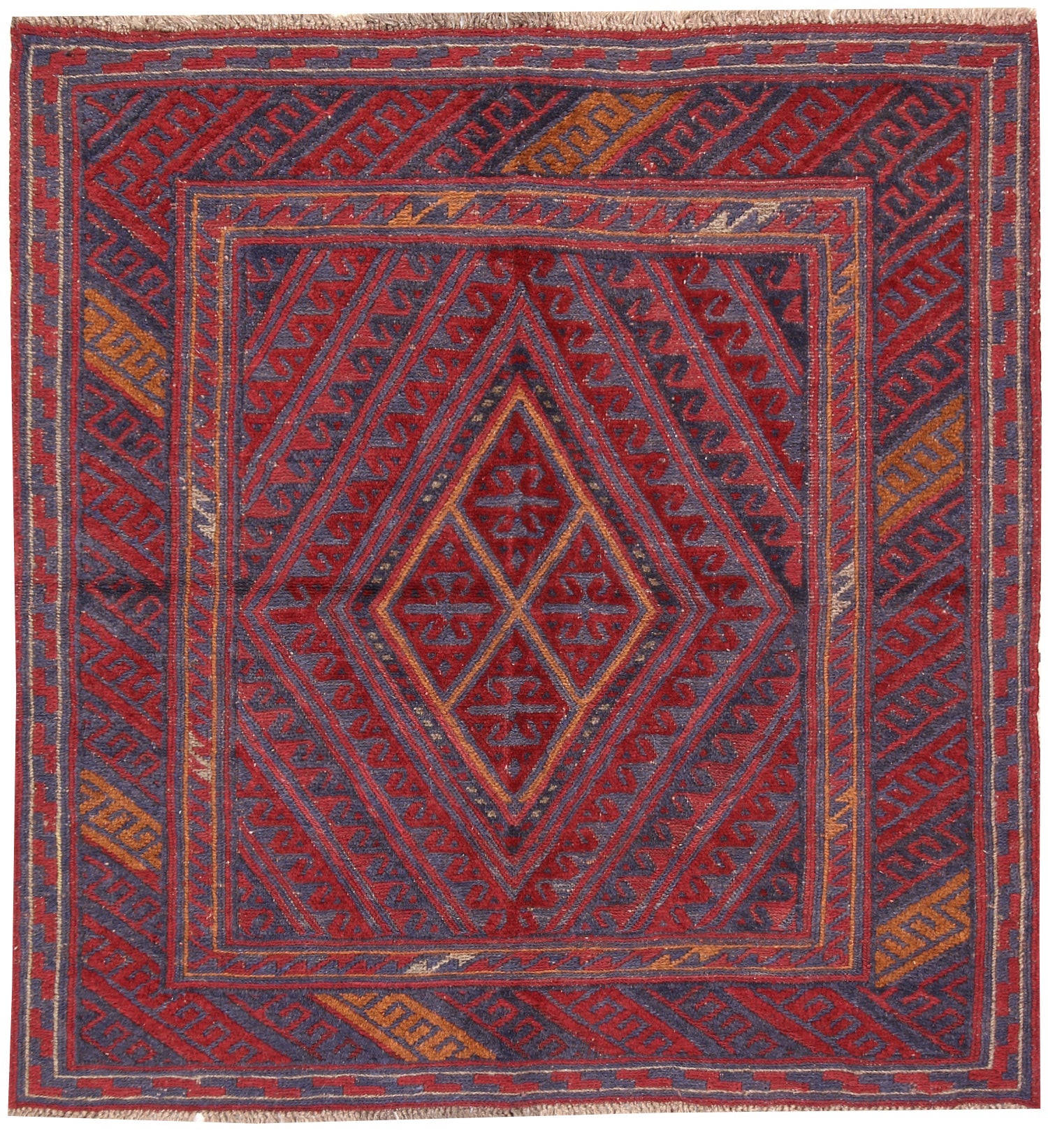 4' x 4'  Multy Handmade Mashwani Afghan Rug Square