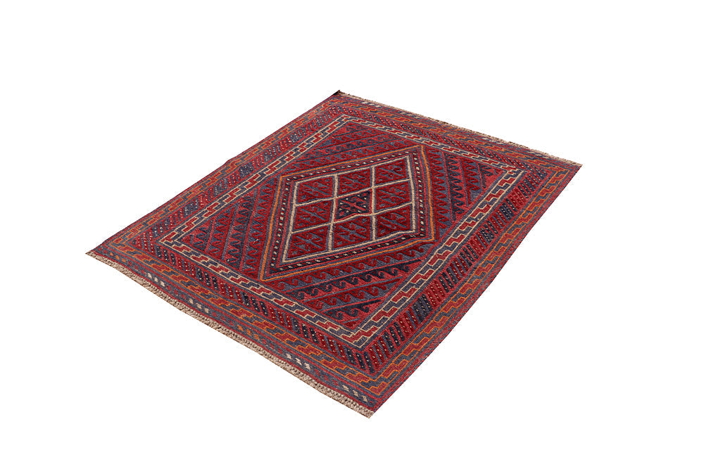 4' x 4'  Multy Handmade Mashwani Afghan Rug Square