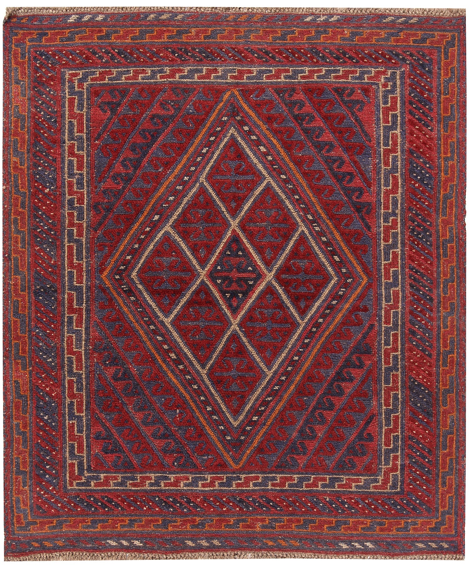 4' x 4'  Multy Handmade Mashwani Afghan Rug Square